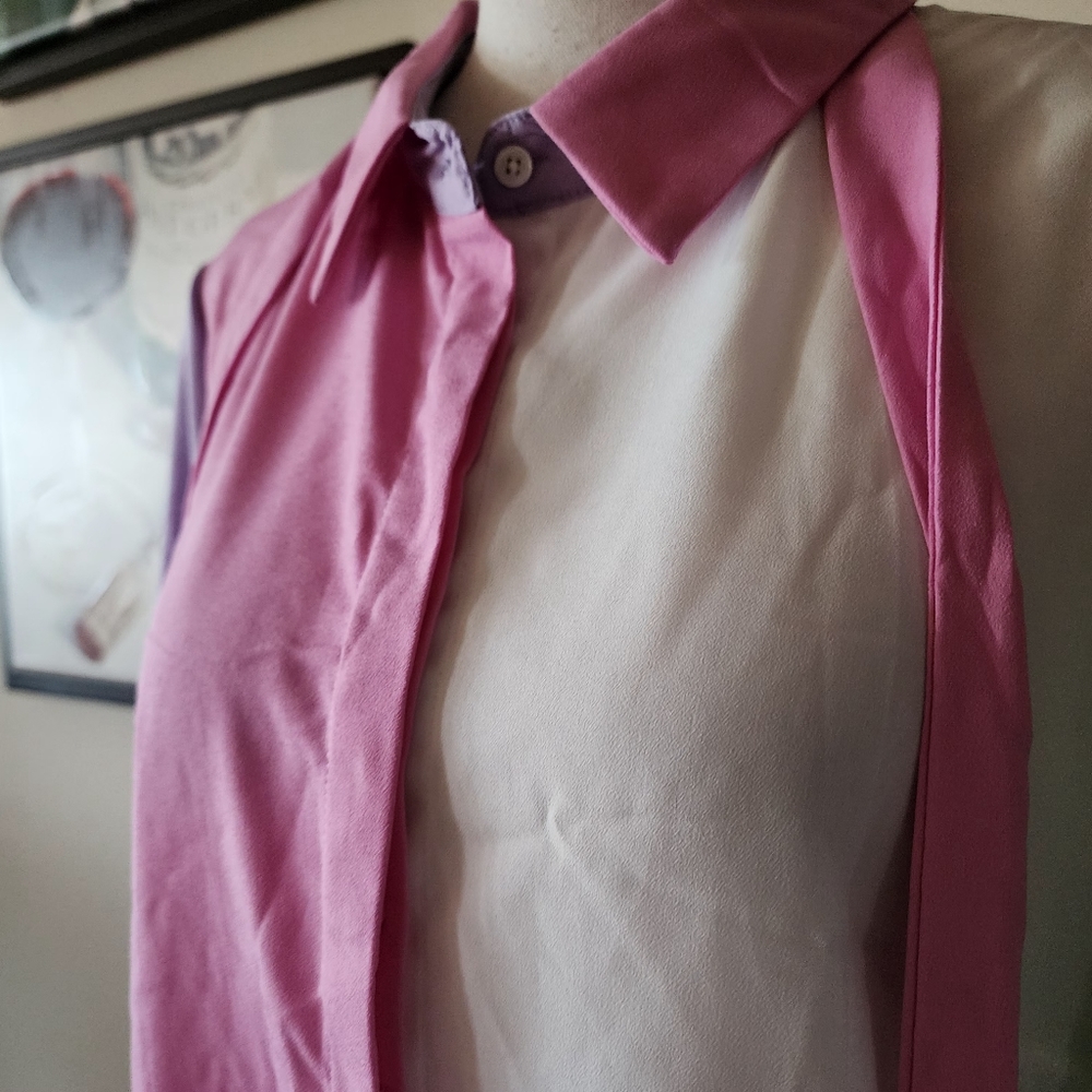 🔥Riley & Rae Colorblocked Tie-Neck Blouse - Picture 6 of 17